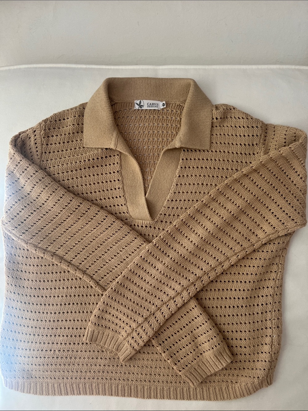 Carve Designs Morgan Polo size XS tan